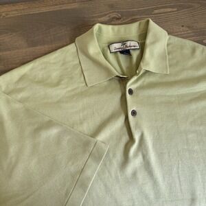 Tommy Bahama Men's XL Green Silk‎ Blend Knit Short Sleeve Polo Shirt Top